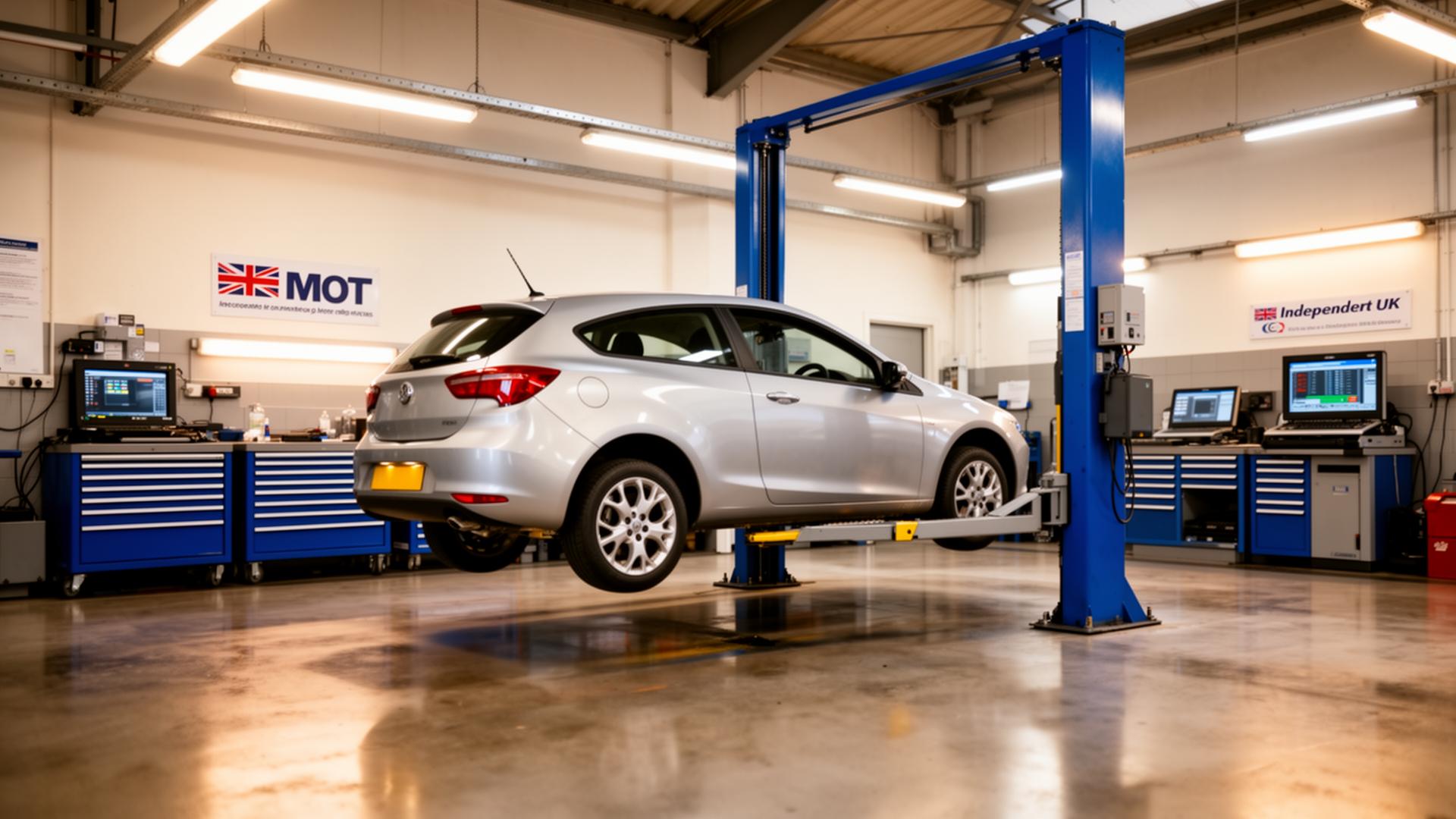 Mechanic performing an MOT inspection at W. Jones & Sons